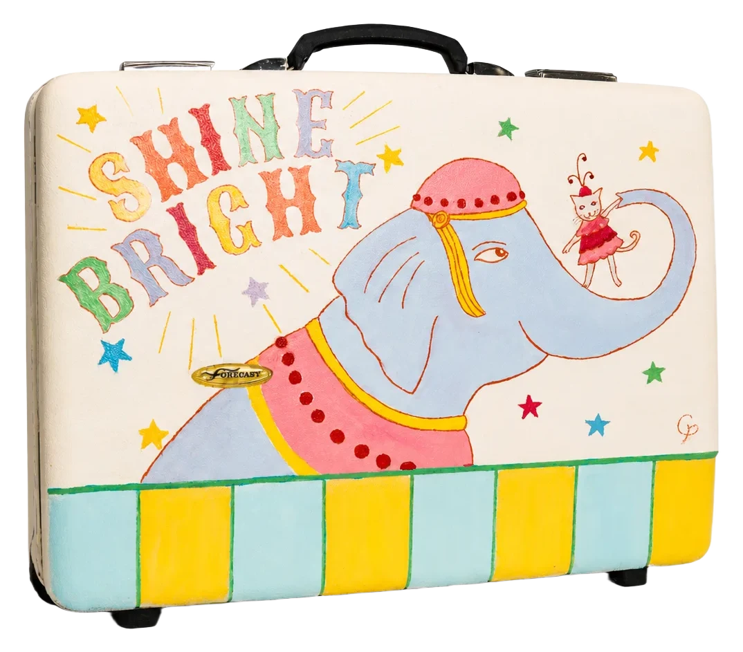 Illustrated suitcase by Clare Pernice, view 2